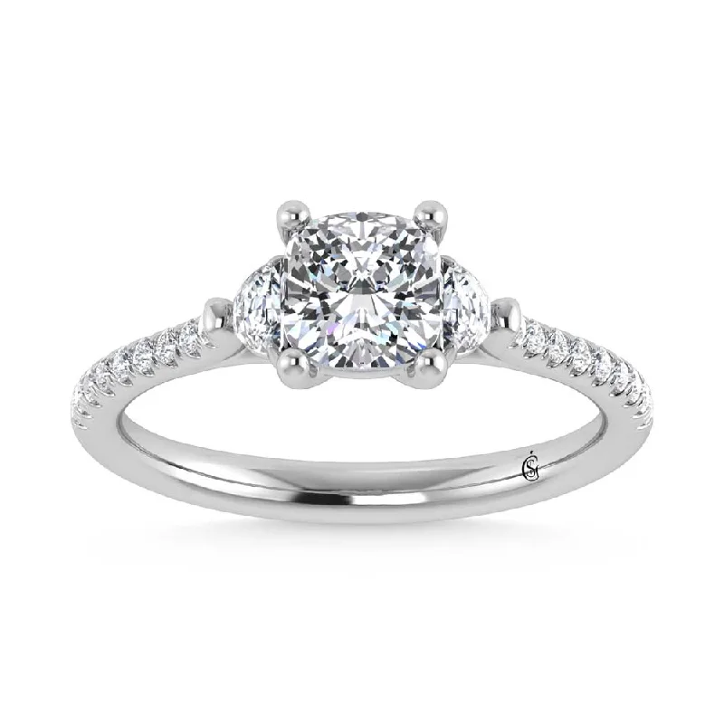 ladies engagement rings flower-14K White Gold Lab Grown Diamond 1 1/4 Ct.Tw. Engagement Ring