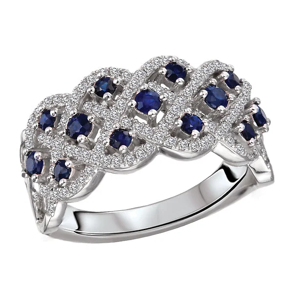 Ladies rings silver glow -Ladies Fashion Sapphire Ring