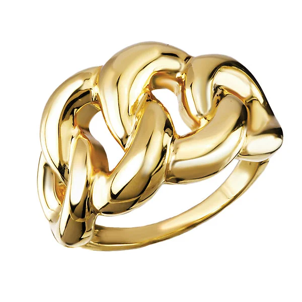 Ladies rings skin friendly -Italian Hollow Chain Link Ring