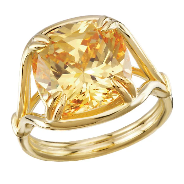 Ladies rings bamboo charm -Ladies Fashion Citrine Ring