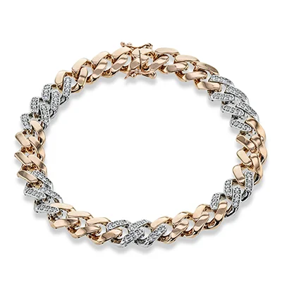 Ladies bracelets knot radiance -Men's Bracelet In 14k Gold With Diamonds LB2329