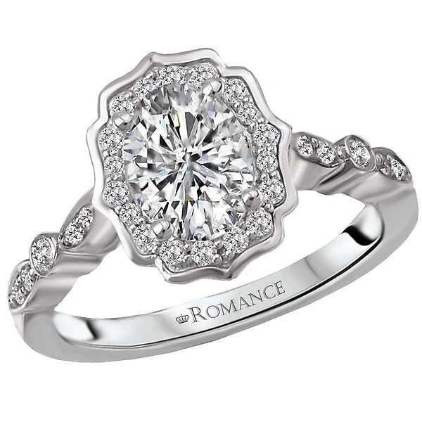 Ladies rings durable glow -Halo Semi-Mount Diamond Ring