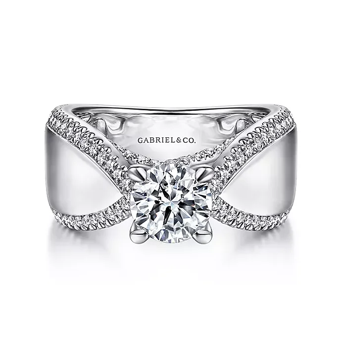 ladies engagement rings online shop-Zoella - 14K White Gold Round Diamond Engagement Ring