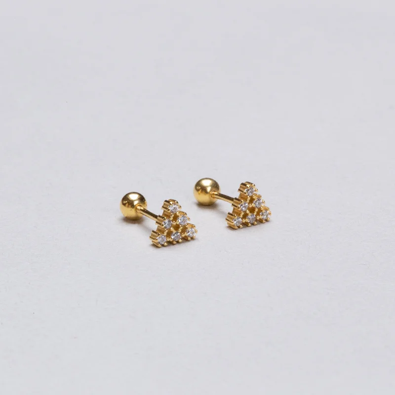 ladies earrings ocean-Gold-plated Triangle Stud Cartilage Earring