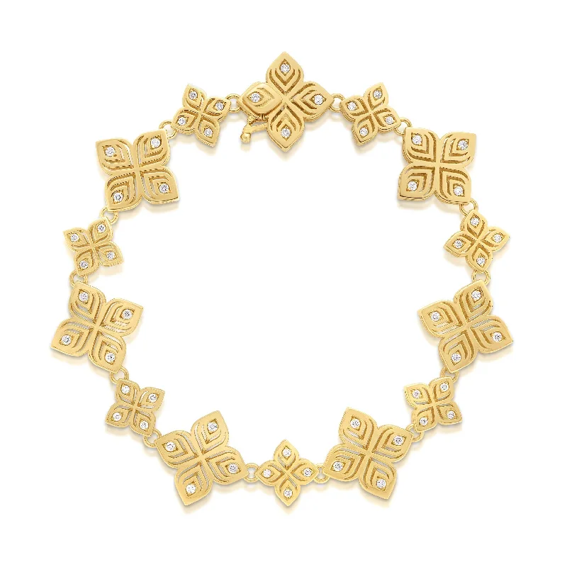 Ladies bracelets victorian shine -Arabesque Diamond Bracelet in 18K Yellow Gold