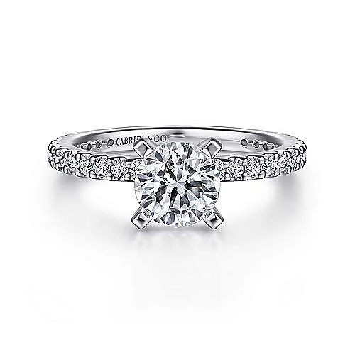 ladies engagement rings timeless-Logan - 14K White Gold Round Diamond Engagement Ring