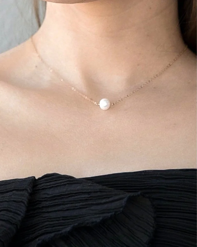 ladies necklaces meditation-Simple Pearl Necklace