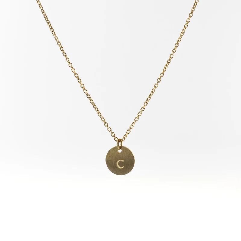 ladies necklaces two tone-Lowercase Gold Initial Necklace