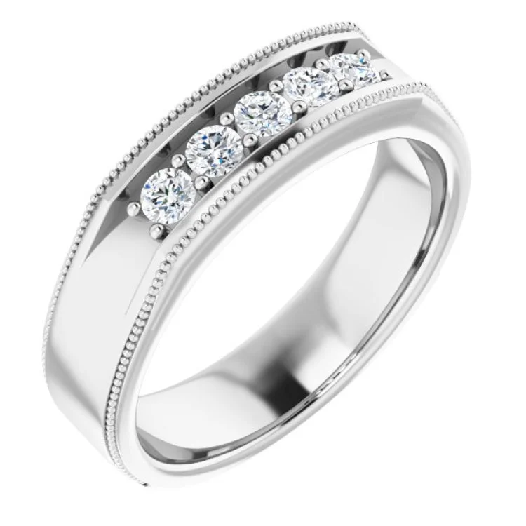 Ladies rings carved glow -Platinum 1/3 CTW Natural Diamond Ring