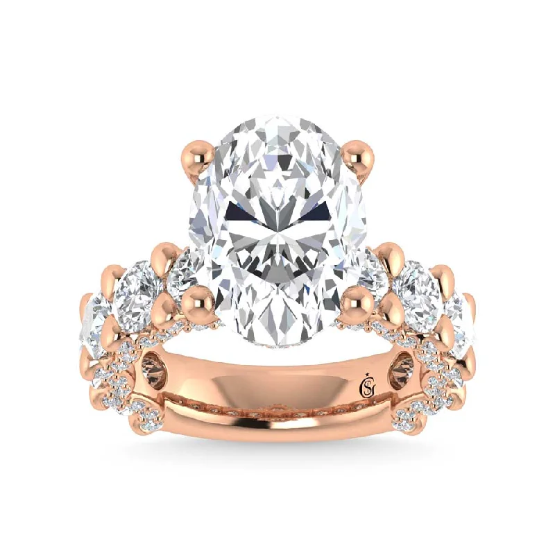 ladies engagement rings travel friendly-14K Rose Gold Lab Grown Diamond 5 3/8 Ct.Tw. Victoria Engagement Ring