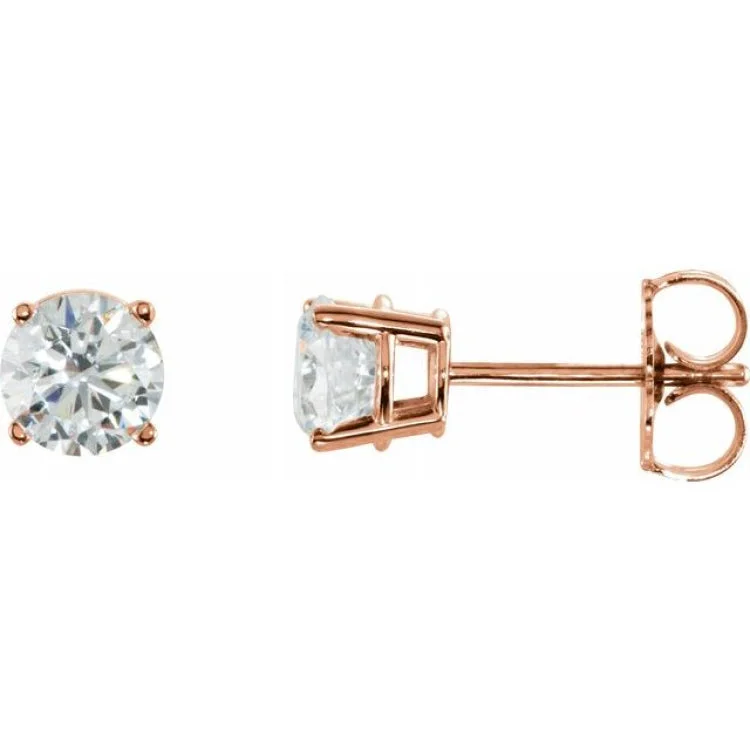 ladies earrings astrology-14K Rose 1 CTW Natural Diamond Stud Earrings