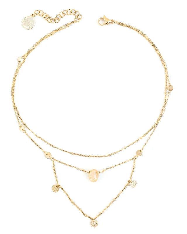 ladies necklaces heavy-Plexus  Gold Necklace