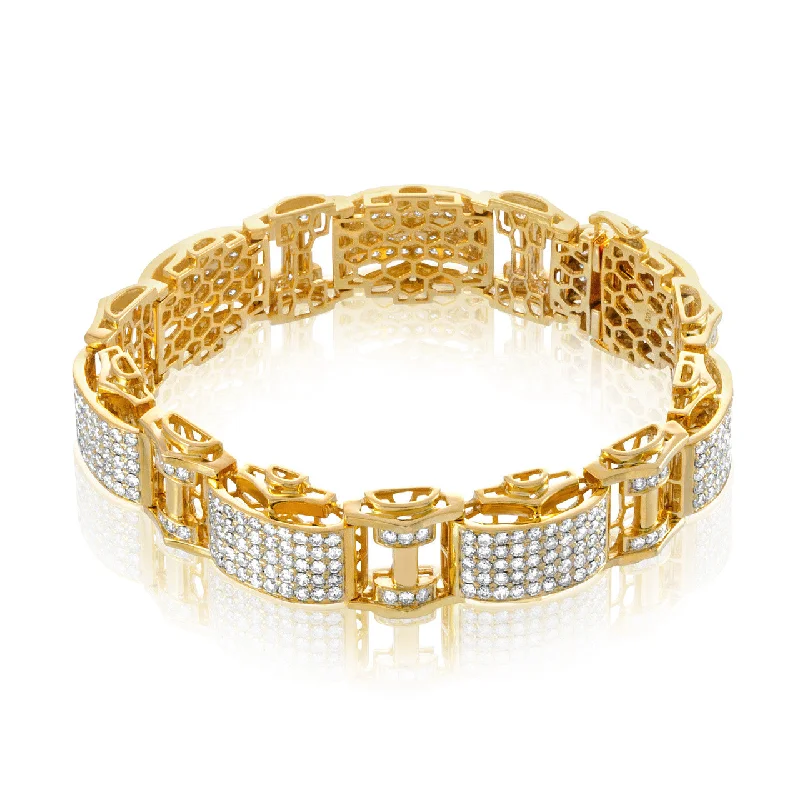 Ladies bracelets fair glow charm -10k Yellow Gold 13ct Diamond Statement Bracelet