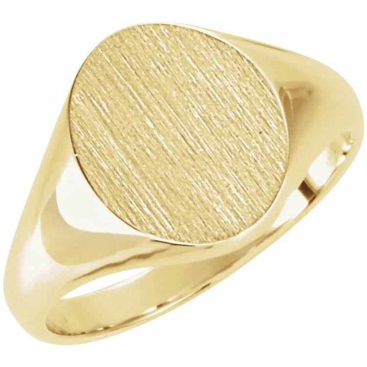 Ladies rings endless charm -14K Yellow Oval Signet Ring