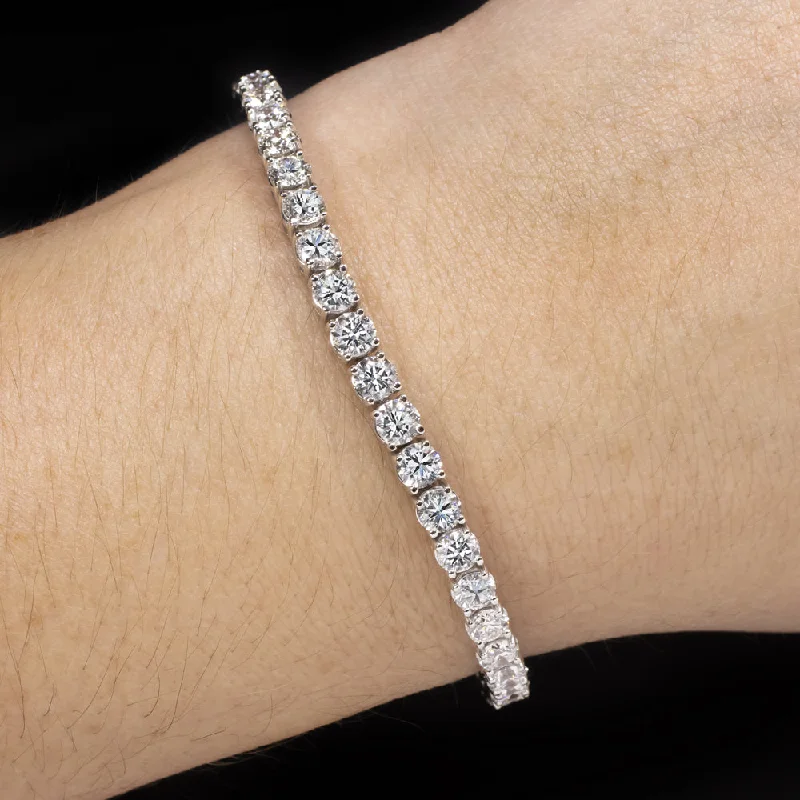 Ladies bracelets unusual gems -10.3ct VERY GOOD CUT DIAMOND TENNIS BRACELET NATURAL CLASSIC 14k WHITE GOLD 10ct