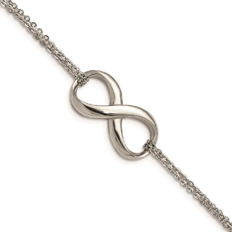 Ladies bracelets gentle wear -Stainless Steel Polished Infinity Symbol Bracelet