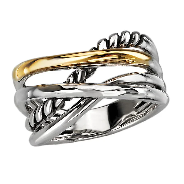 Ladies rings light shine -Ladies Fashion Two-Tone Ring