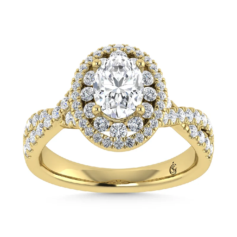 ladies engagement rings emerald-10K Yellow Gold Labgrown Diamond 5/8 Ct.Tw. Engagement Ring