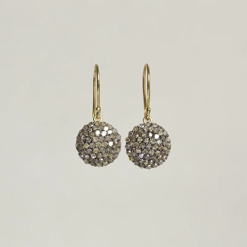 ladies earrings modern-Diamond Disc Earrings