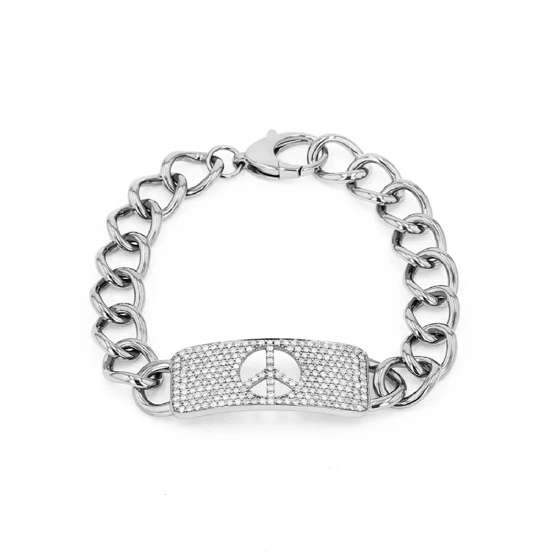 Ladies bracelets dusk glow -Peace is the Answer Diamond ID Bracelet  B0003031