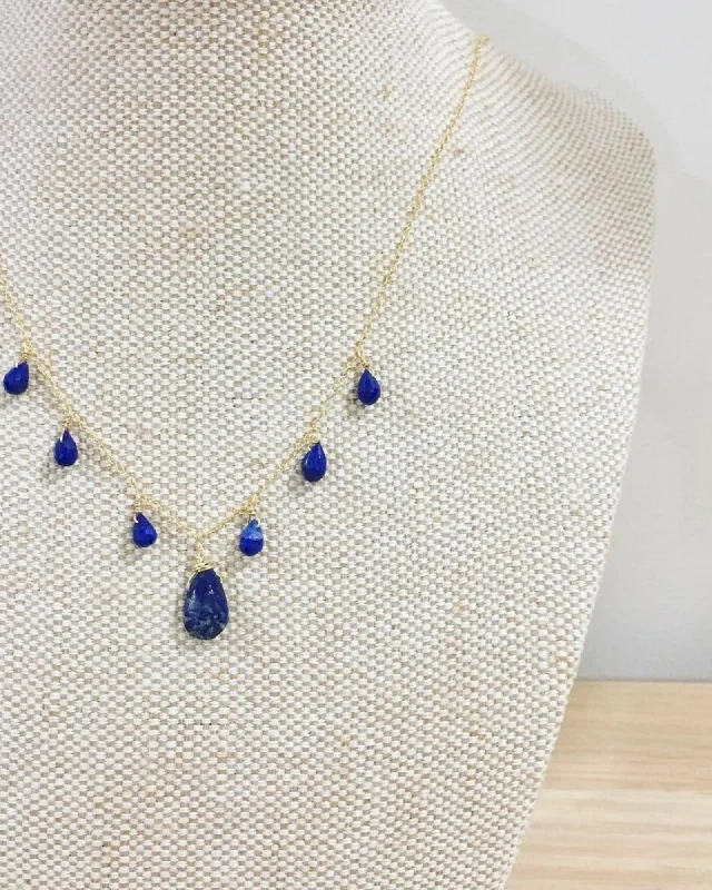 ladies necklaces long-Lapis Lazuli Princess Necklace