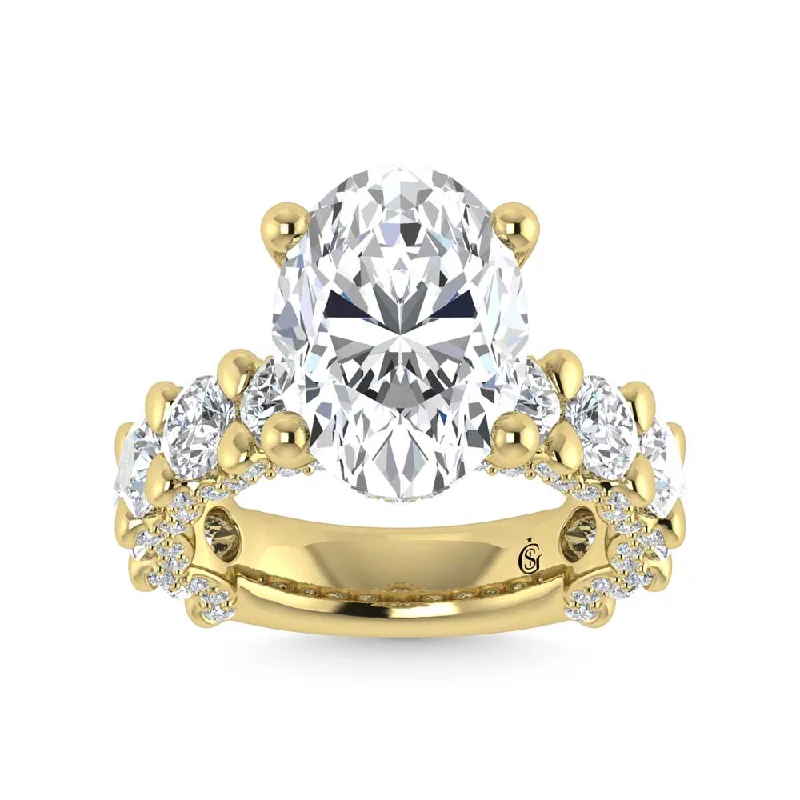 ladies engagement rings polishing-14K Yellow Gold Lab Grown  Diamond 5 3/8 Ct.Tw. Victoria Engagement Ring