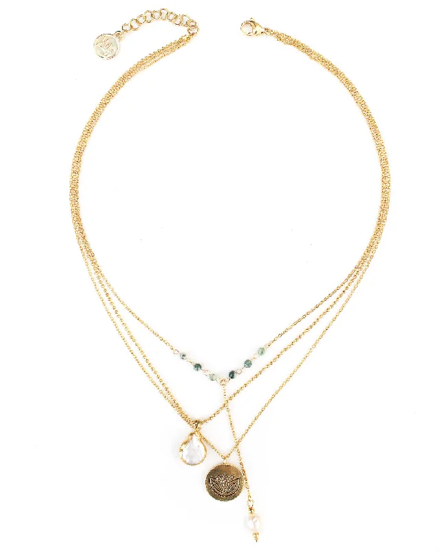 ladies necklaces recommendations-Lotus Gold Necklace