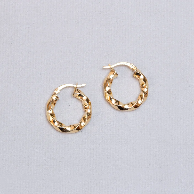 ladies earrings sustainable-Twisted Chunky Hoop Earrings