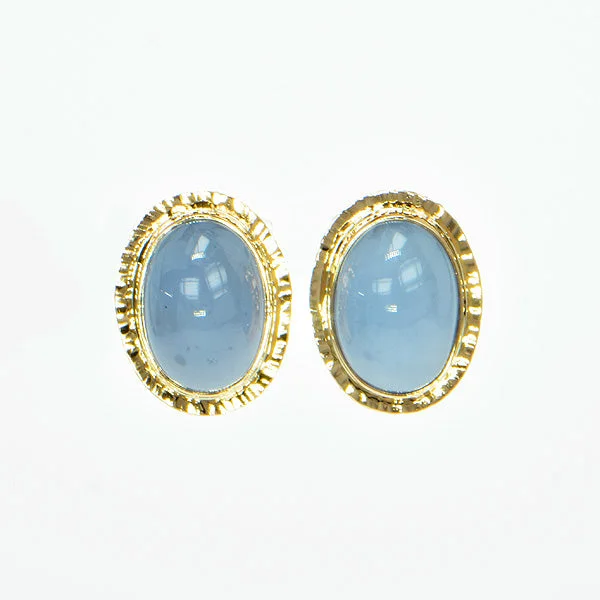 ladies earrings durable-Blue Chalcedony Earrings