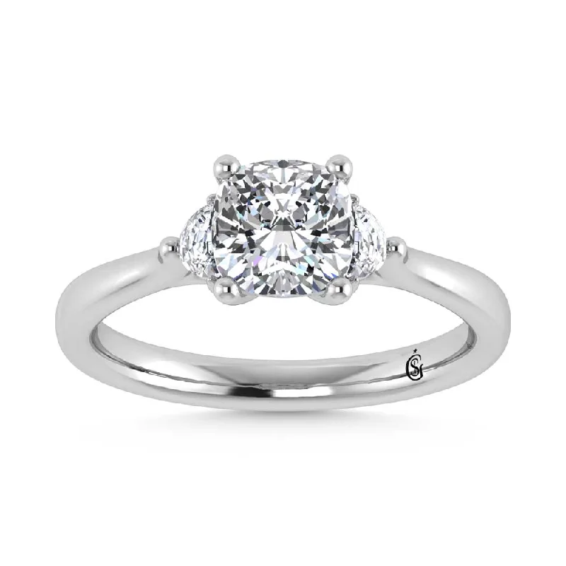 ladies engagement rings colorful-14K White Gold Lab Grown Diamond 1 1/6 Ct.Tw. Engagement Ring