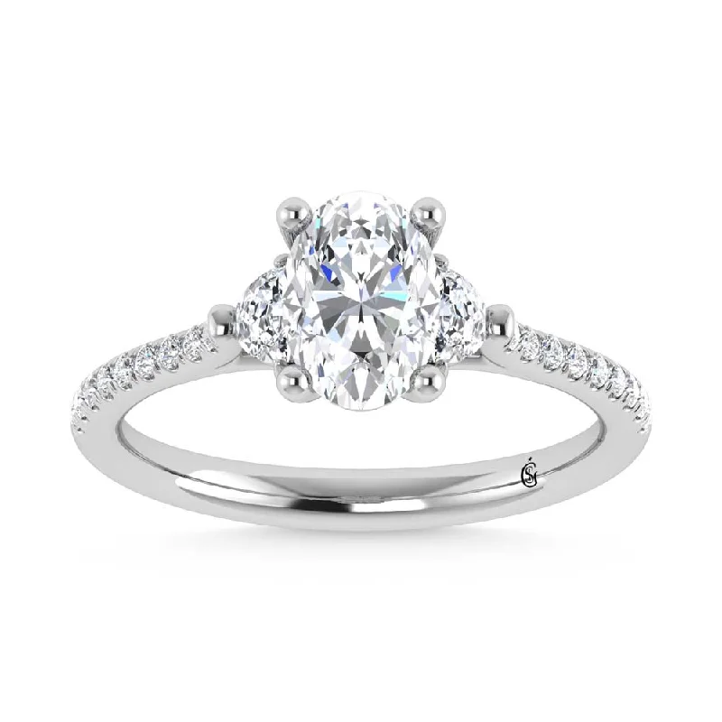 ladies engagement rings holiday-14K White Gold Lab Grown Diamond 1 1/4 Ct.Tw. Engagement Ring