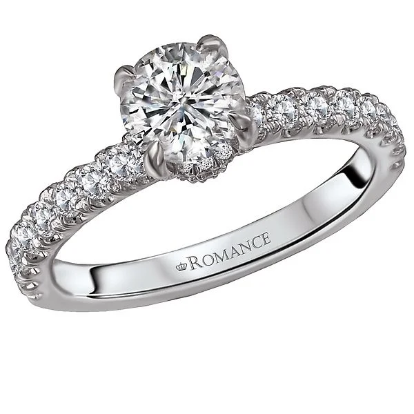 Ladies rings budget charm -18KT White Gold 1.25 CTW Diamond Accented Head Ring