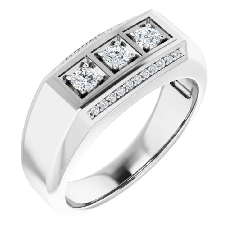 Ladies rings stunning shine -14K White 3/8 CTW Natural Diamond Ring