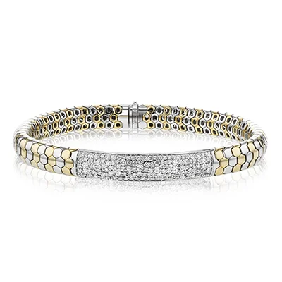 Ladies bracelets classic glow -Men's Bracelet In 14k Gold With Diamonds LB2333