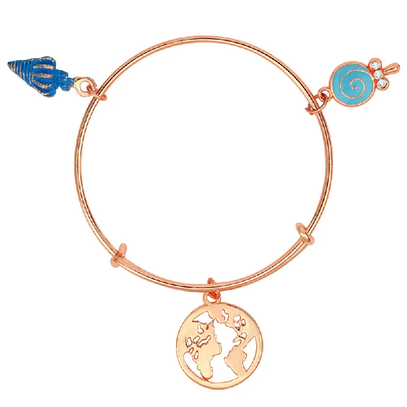 Ladies bracelets forest radiance -Mahi Rose Gold Plated 3 Wonderful and Colorful Meenakari Work Charms Kids Bracelets (BRK1100855Z)