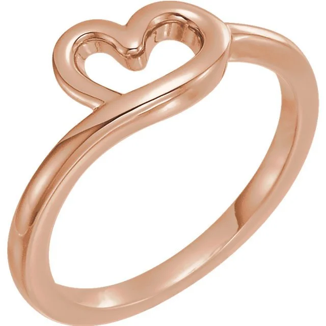 Ladies rings chic glow -14KT GOLD HEART CHILD RING