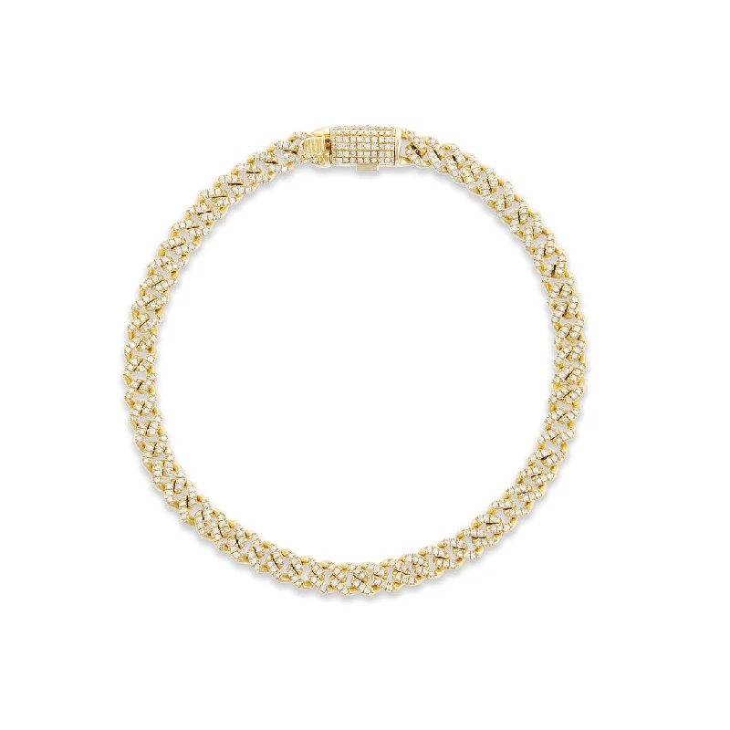 Ladies bracelets with luminous gems -10K 4mm .80ct Diamond Cuban Bracelet