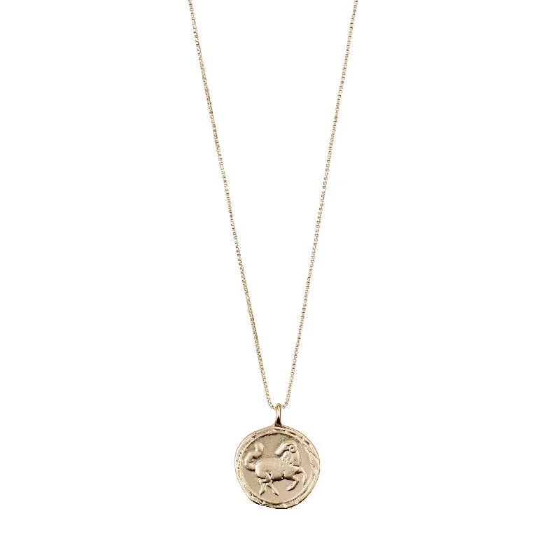 ladies necklaces formal-Aries Gold Plated Necklace