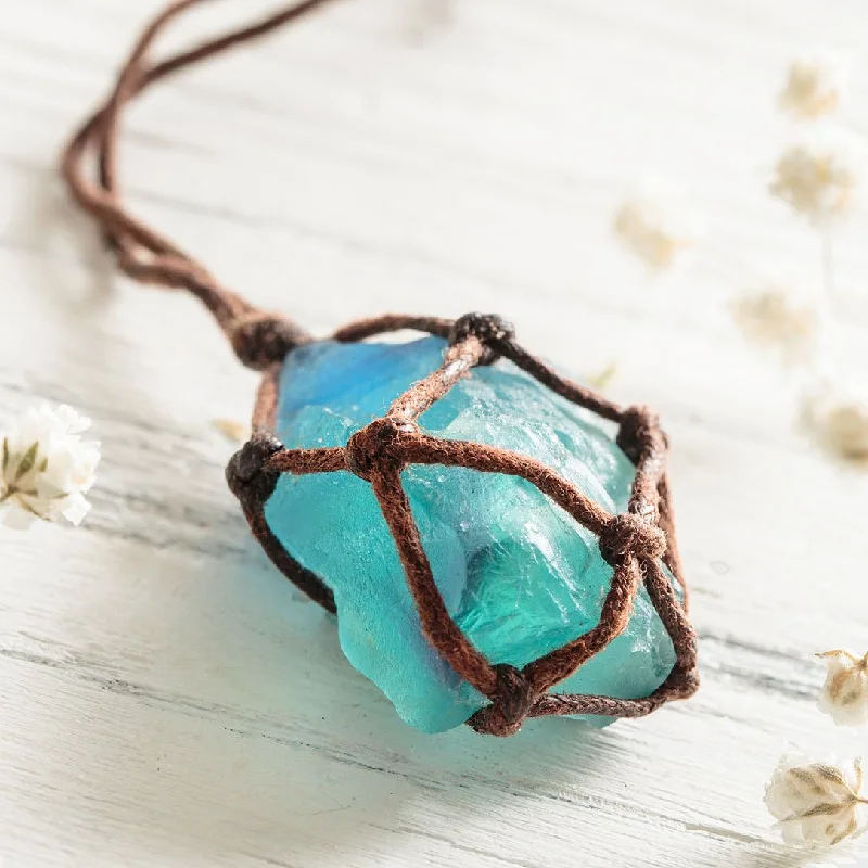 ladies necklaces near me-Raw Aquatic Fluorite Necklace