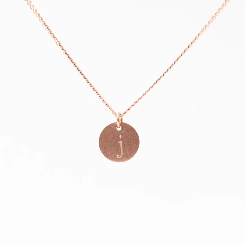 ladies necklaces art deco-Lowercase Rose Gold Initial Necklace