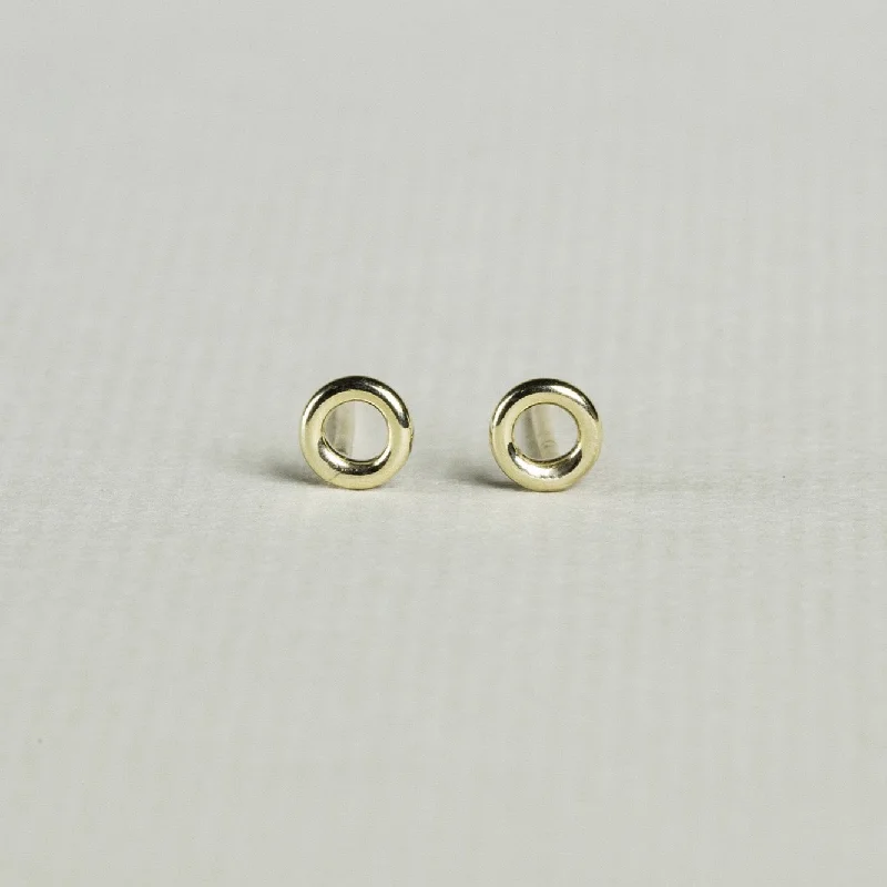 ladies earrings moon-Gold Halo Stud Earrings