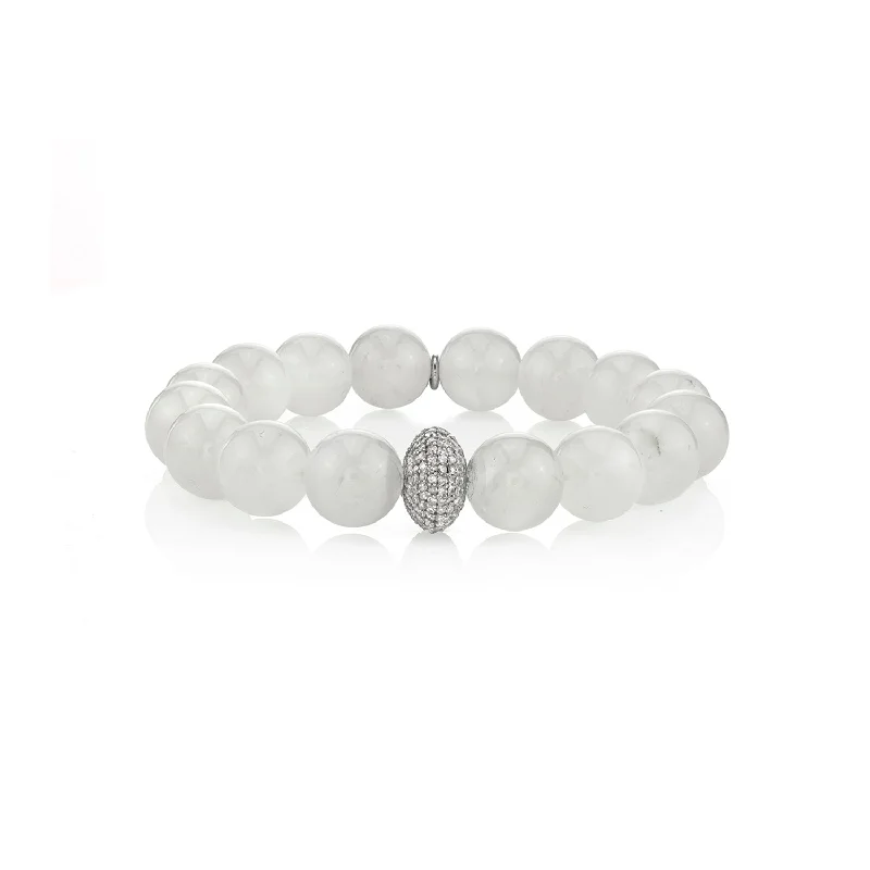 Ladies bracelets duo radiance -Moonstone Bracelet With Diamond Donut - 12mm  B0000535