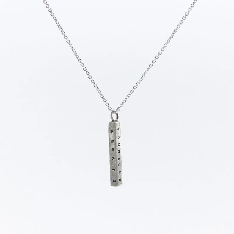 ladies necklaces contemporary-Small Letter Pressed Bar Necklace