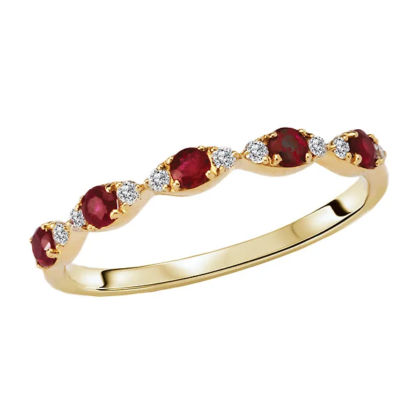 Ladies rings baroque charm -Ladies Fashion Ruby Ring