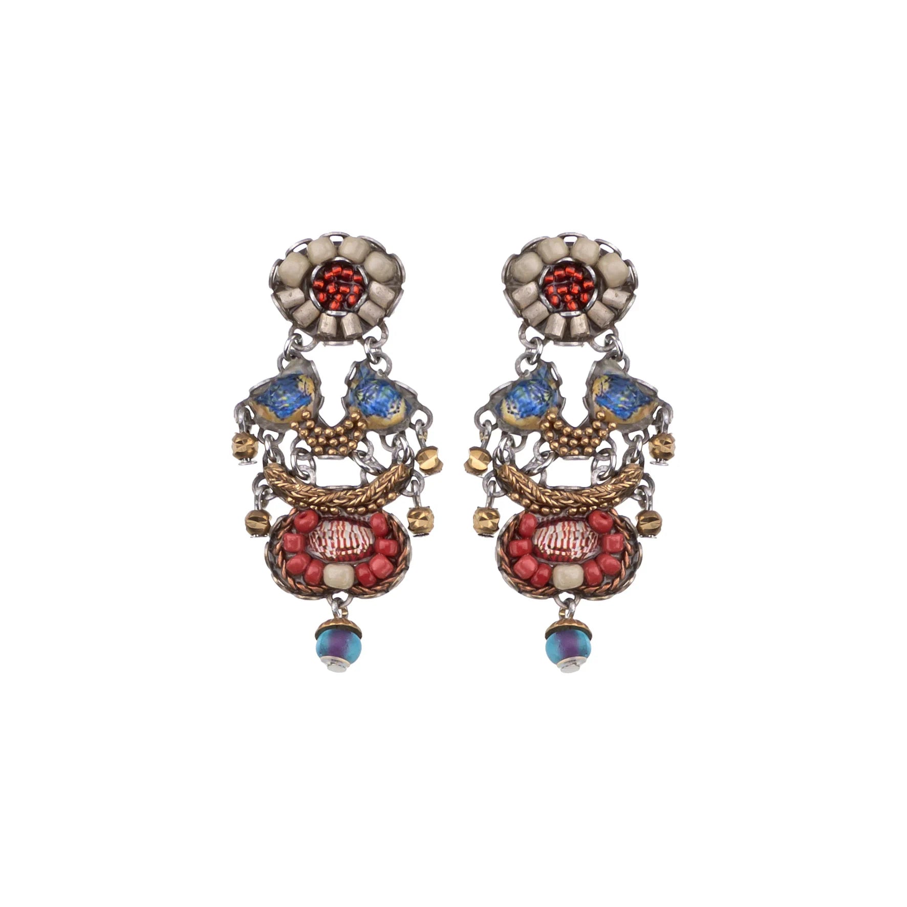 ladies earrings multi stone-Desert Landscape Earring