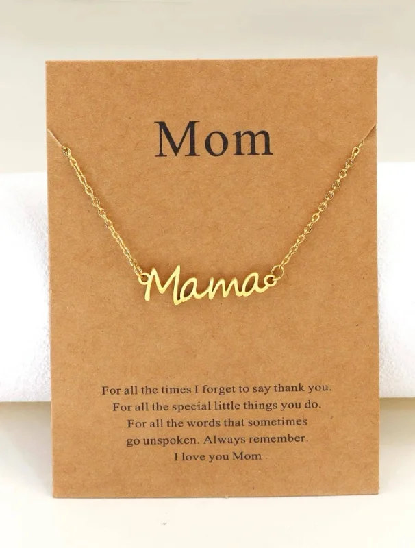 ladies necklaces traditional-Beautiful Gold or Silver Mama Necklace