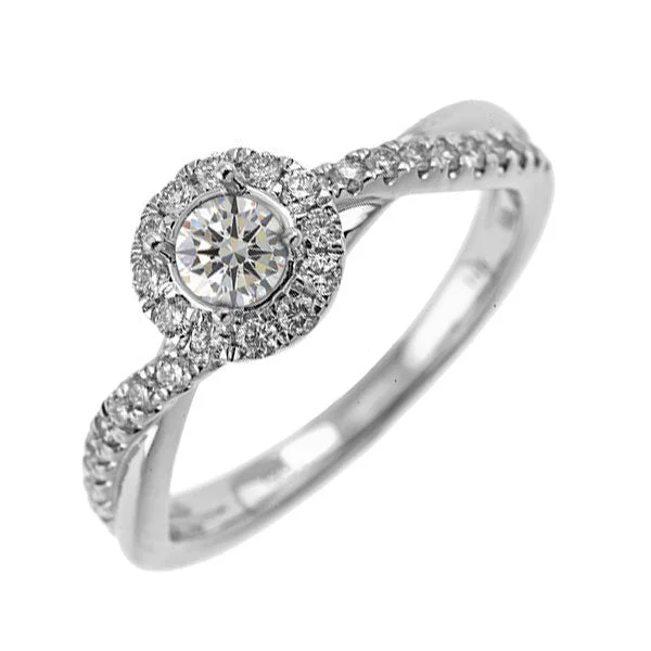 ladies engagement rings gift box-14K White Gold Diamond Engagement Ring (2/3ctw)