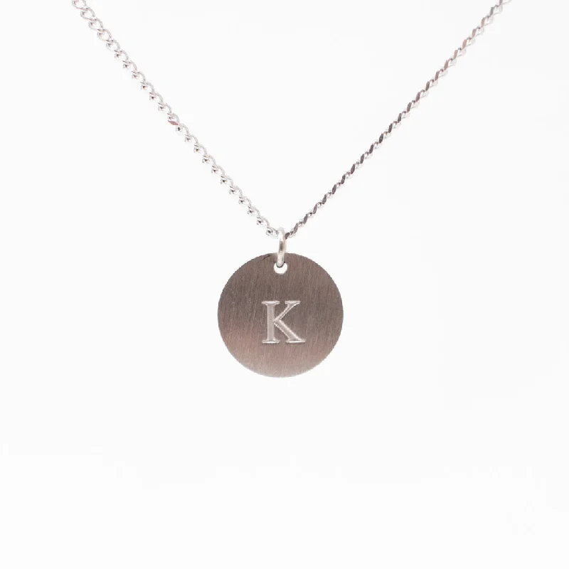 ladies necklaces eye catching-Uppercase Silver Initial Necklace