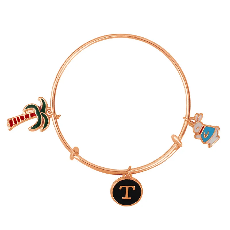 Ladies bracelets renew radiance -Mahi T Letter Rabit & Coconut Shaped Rose Gold Plated Enamel Work Charms Kids Bracelets for Kids (BRK1100977Z)