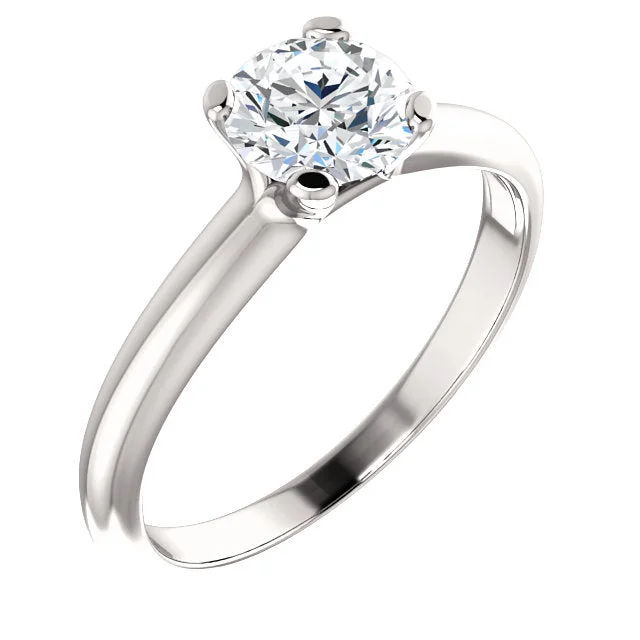 ladies engagement rings platinum-18K White Round Solitaire Engagement Ring 122005:467:P